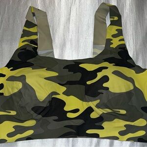 No Boundaries Yellow Green Camo Sports Bra